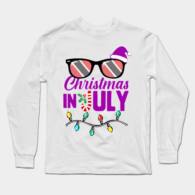 Trini Christmas In July | Trinidad And Tobago Long Sleeve T-Shirt by Trinidad Slang Clothing